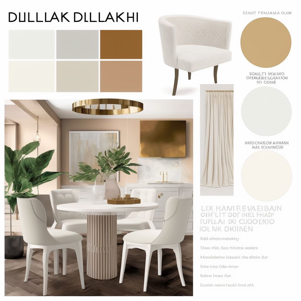 Modern Dining Room: White, Beige & Light Brown Elegance