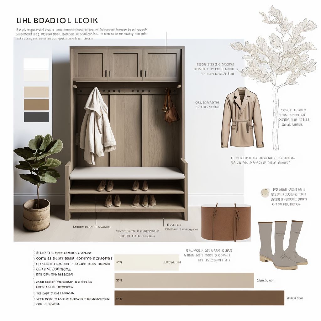 Modern Mudroom Elegance: White, Beige & Light Brown