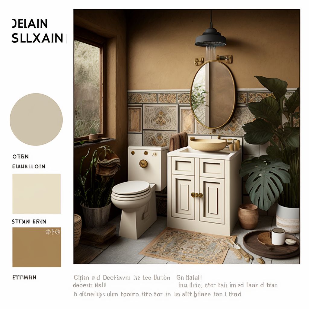 Boho Bathroom Oasis: Tan, Beige & Ivory Charm