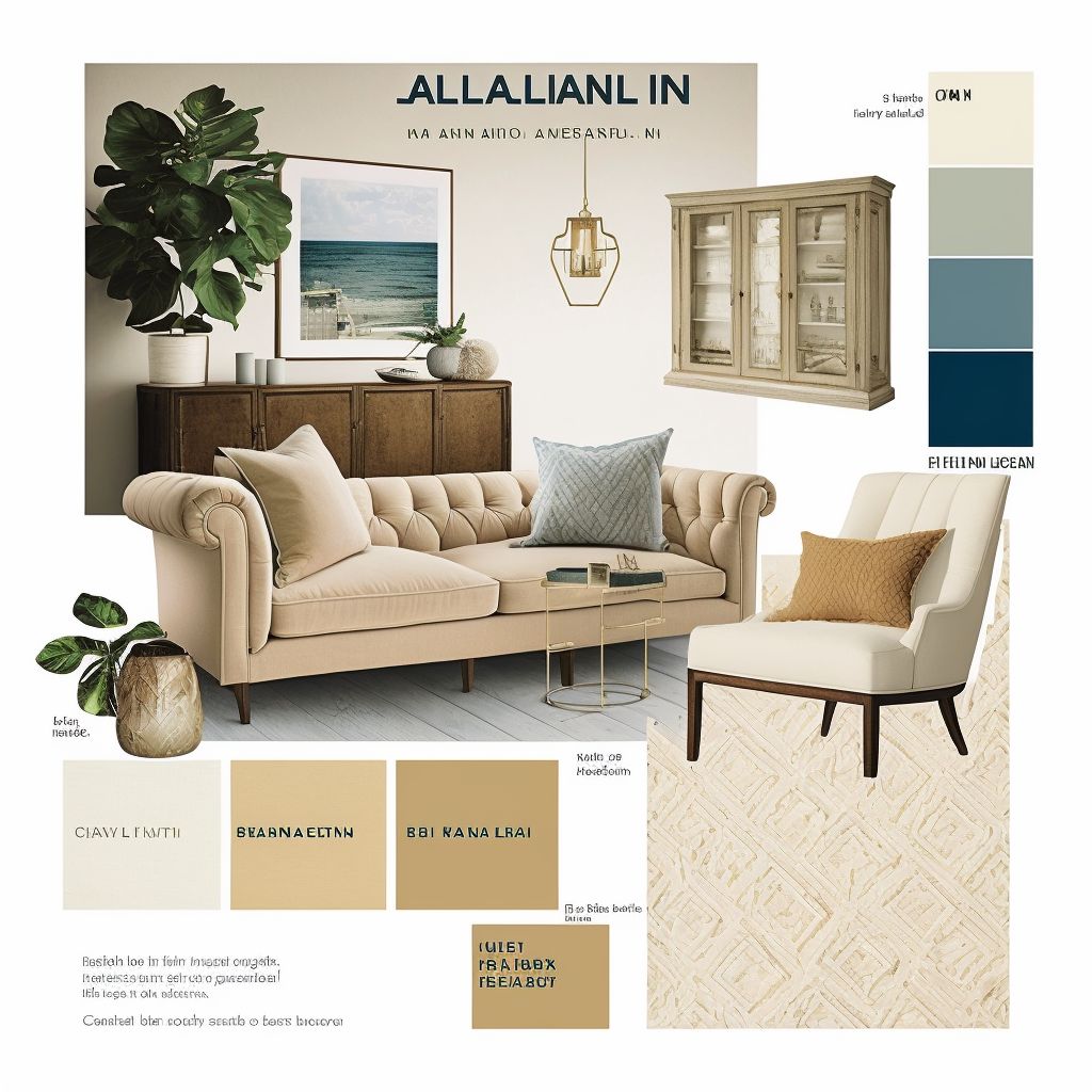 Nautical Living Room Charm: Tan, Beige & Ivory Elegance