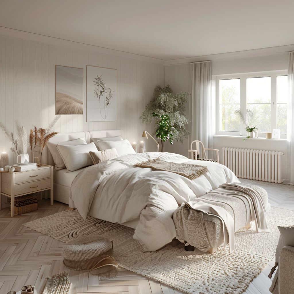 Serene Scandinavian Bedroom: Cozy Elegance