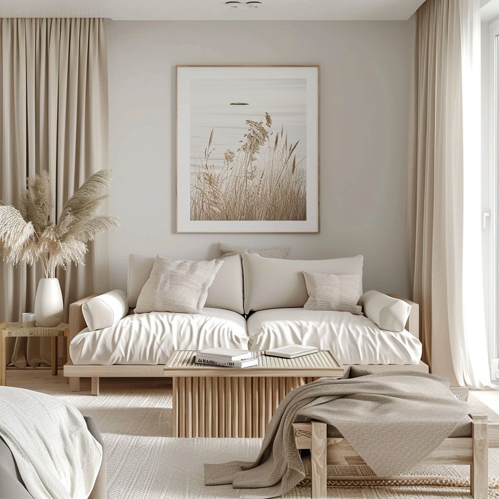 Cozy Scandinavian Bedroom with Art and Neutral Tones