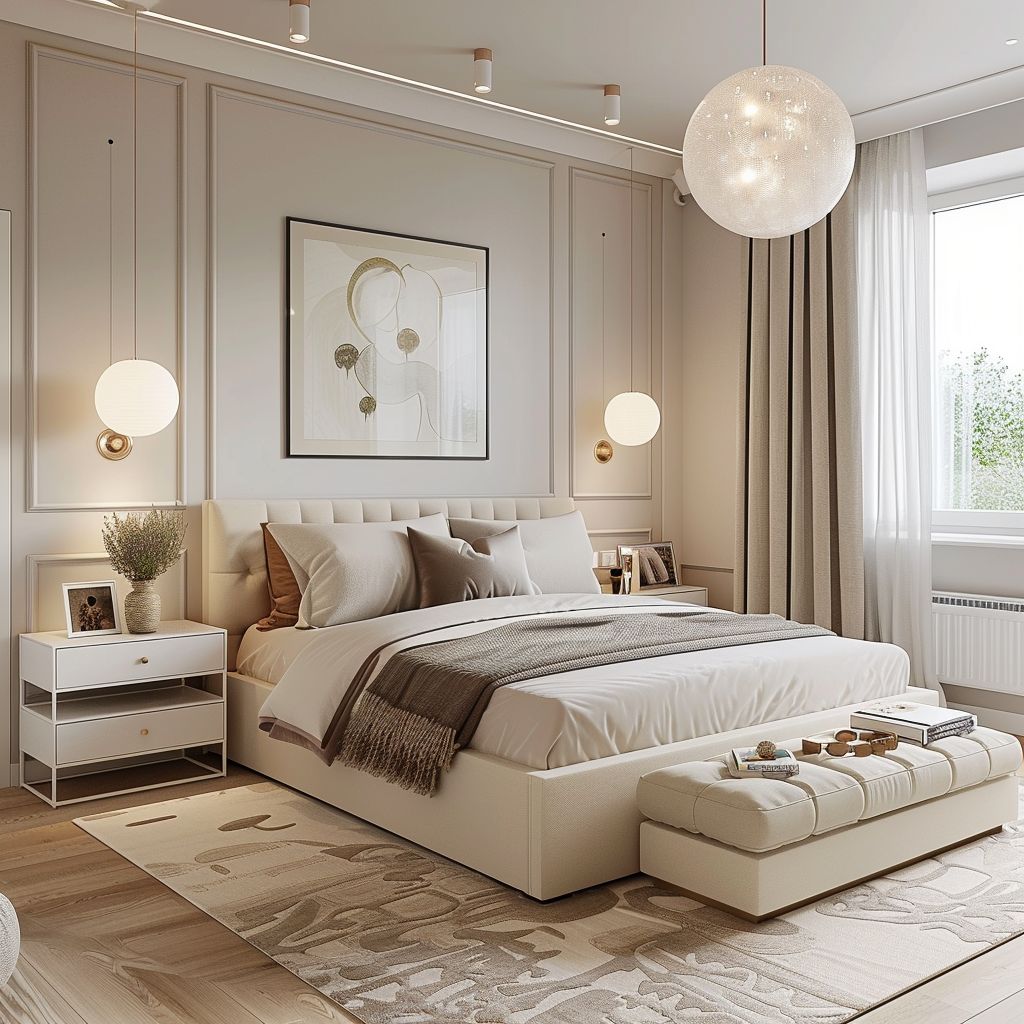 Scandinavian Bedroom: Serenity in White, Beige & Light Grey