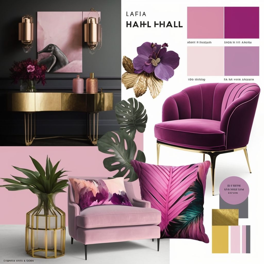 Art Deco Living Room: Pink, Purple & Magenta Extravaganza