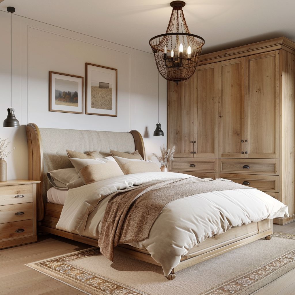 Rustic Bedroom Design: Cozy Tan, Beige & Ivory Retreat