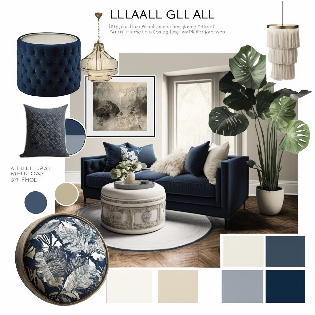 Timeless Living: Traditional White, Navy & Cream Elegance