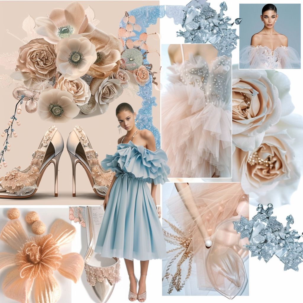 Glam Fashion: Powder Blue, Soft Pink & Beige Elegance