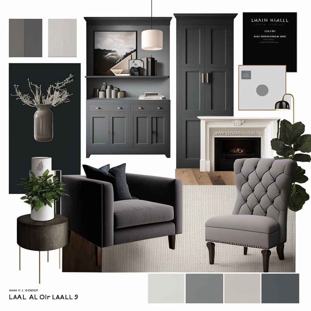 Modern Living Room: Charcoal, Silver & Dove Grey Harmony