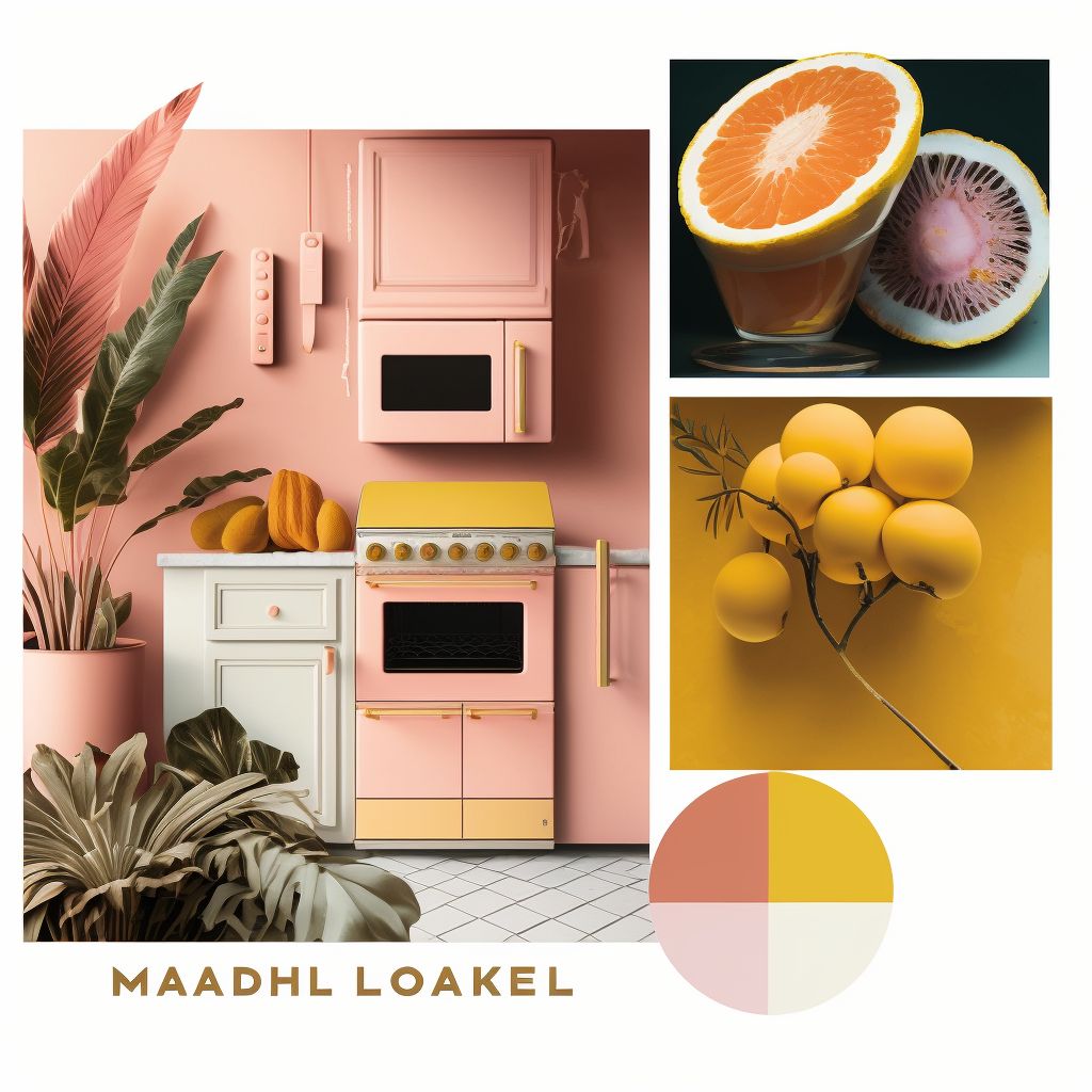 Art Deco Kitchen: Vibrant Yellow, Orange & Pink