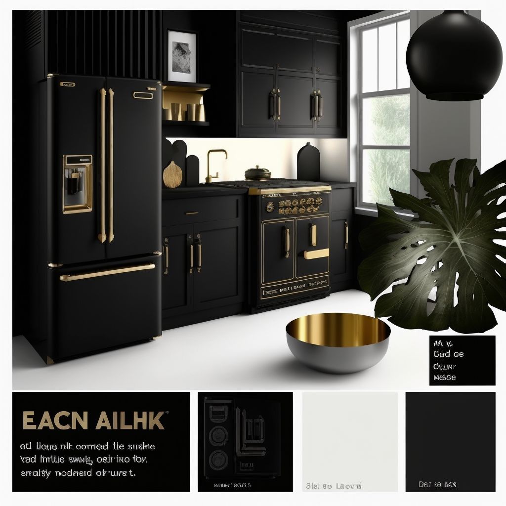 Art Deco Kitchen: Black, Gold & White Glamour