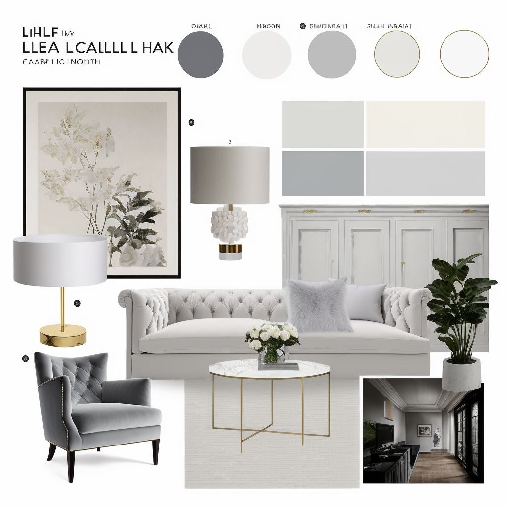 Modern Living Room: White, Light Grey & Dark Grey Chic