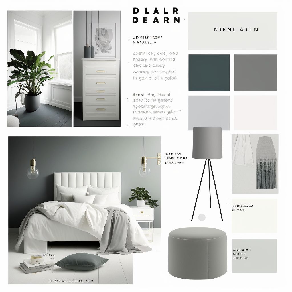 Modern Bedroom: White, Light Grey & Dark Grey Oasis