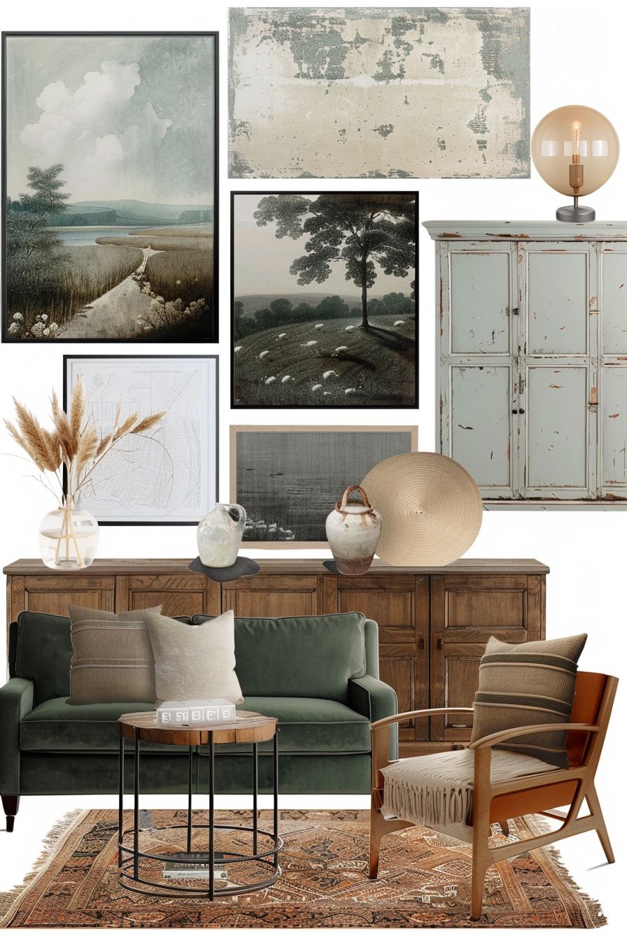 Farmhouse Living Room: Rustic Artistry & Cozy Comfort