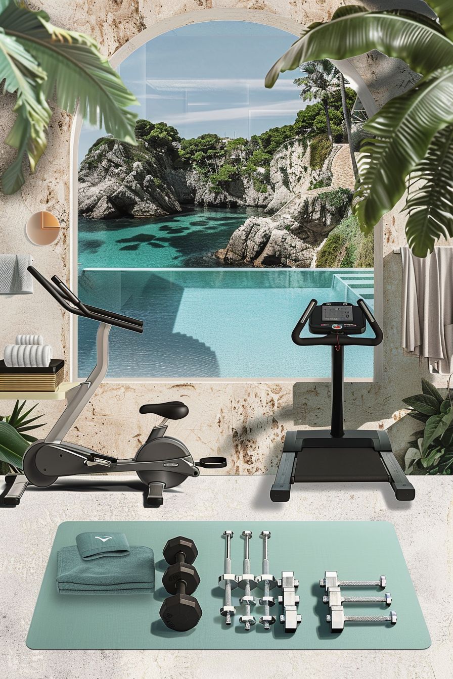 Mediterranean Fitness Room: Tranquil Workout Oasis