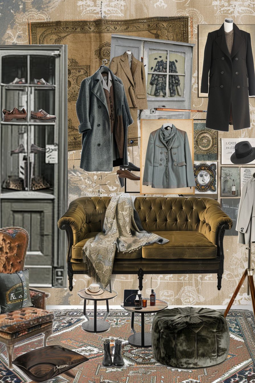 Eclectic Living Room: Vintage 1920s Fashion Fusion