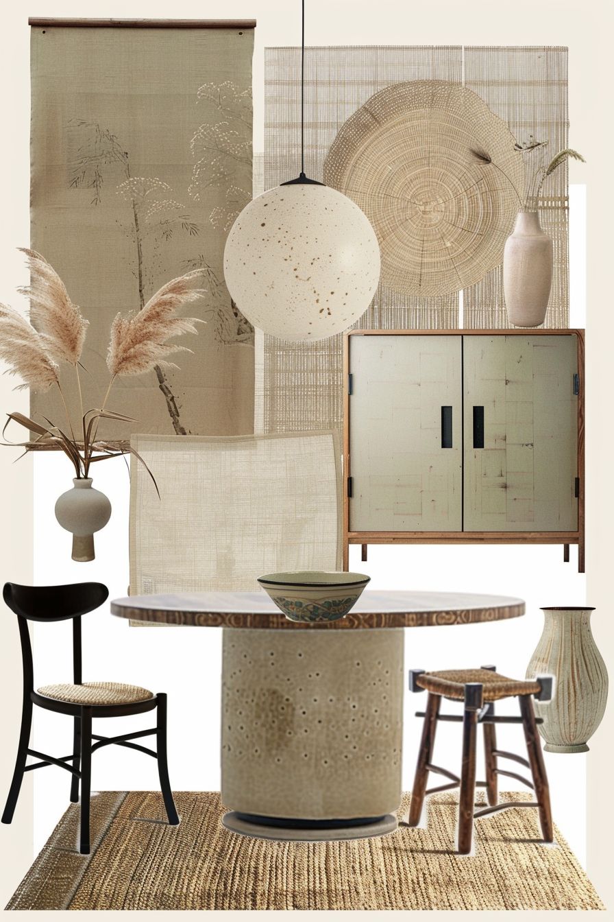 Asian Zen Dining Room: Tan, Beige & Ivory Serenity