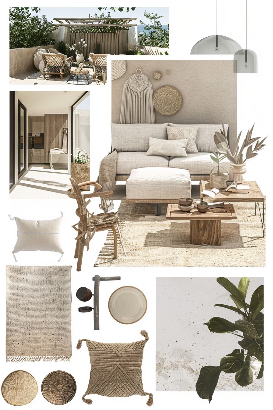 Scandinavian Balcony: White, Beige & Light Brown Retreat