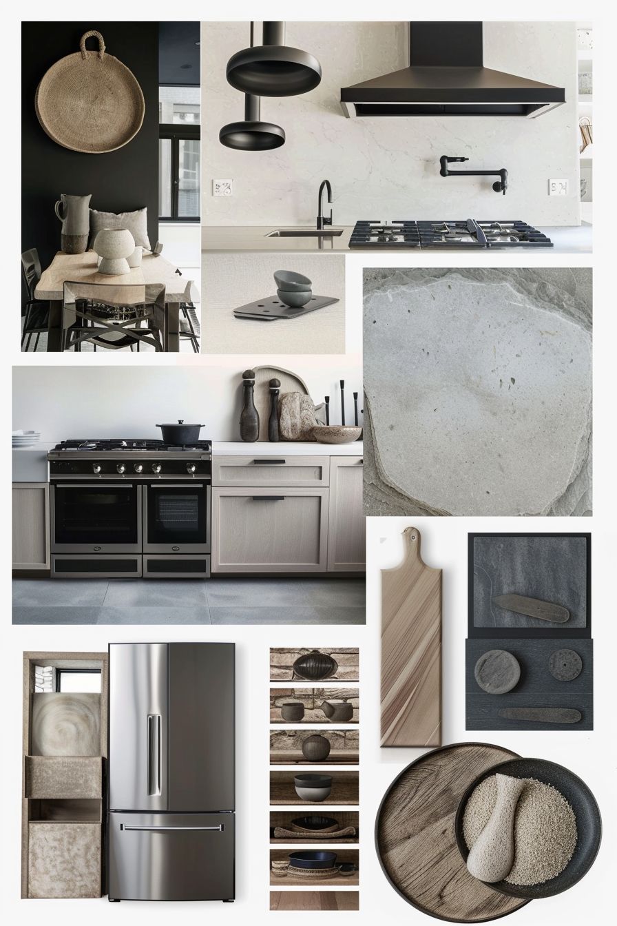 Minimalist Kitchen: White, Light Grey & Dark Grey Sophistication