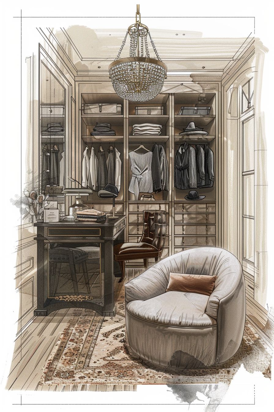 French Country Closet: Elegant Charm with Luxurious Touches