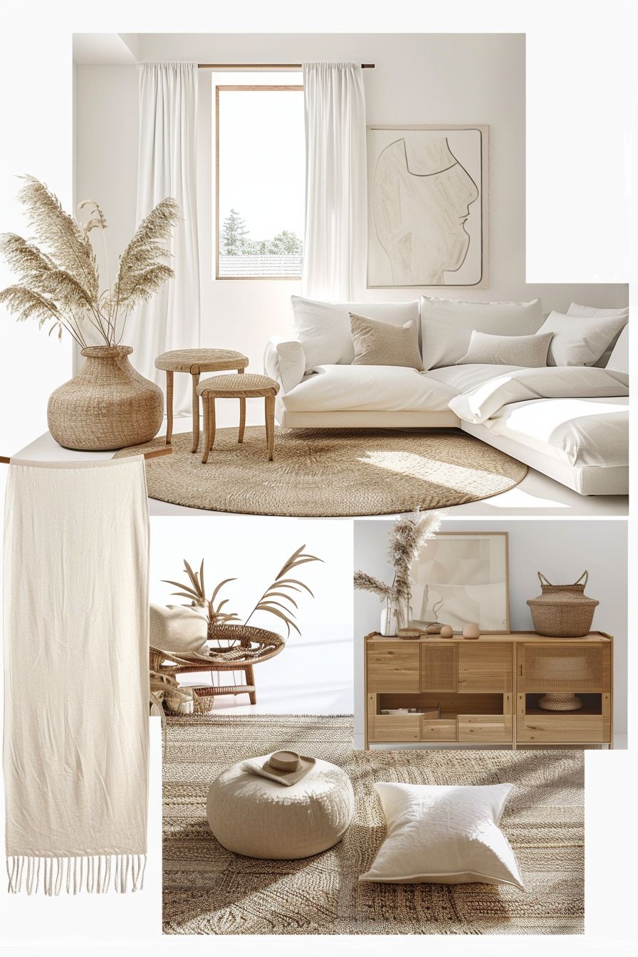 Minimalist Bedroom: White, Beige & Light Brown Elegance