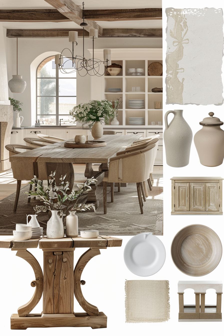 Rustic Dining Room: Cozy White, Beige & Light Brown Charm