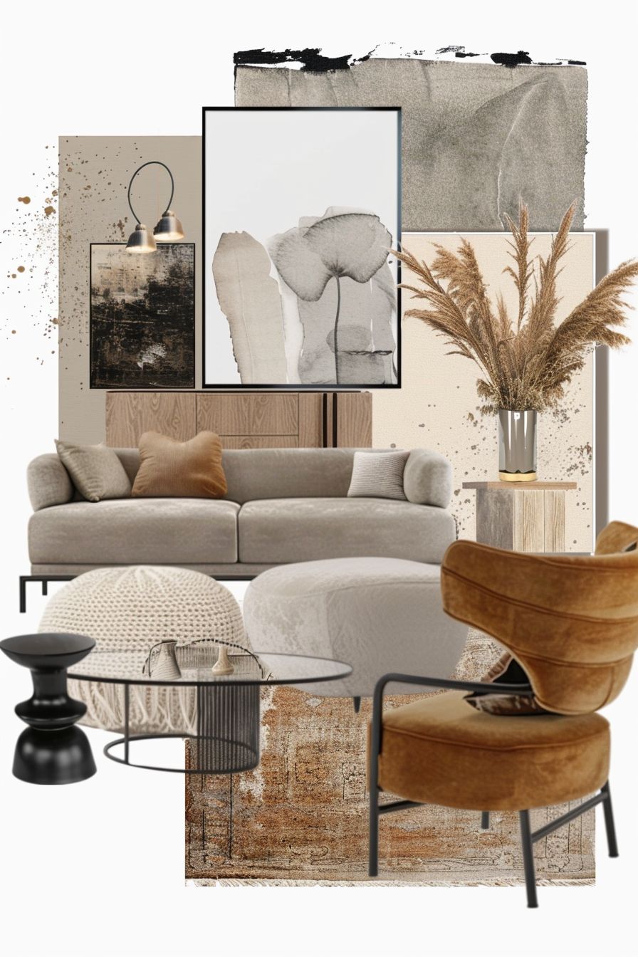 Contemporary Living Room Artistic Flair