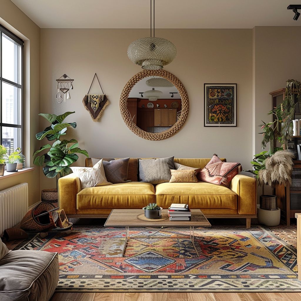 Bohemian Living Room: Eclectic Vibes and Warm Tones