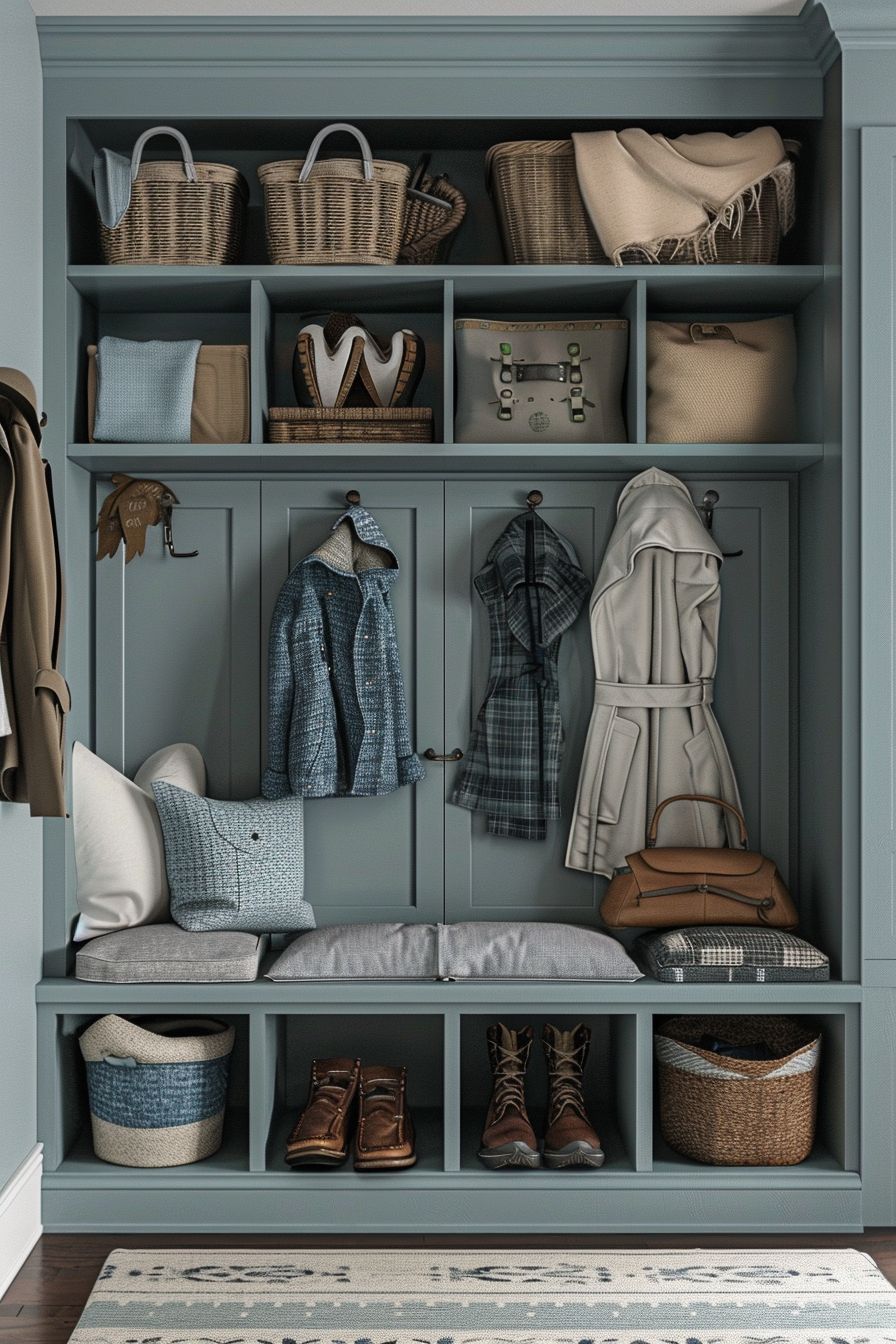 Coastal Mudroom Design: Slate Blue, Grey & Teal Serenity