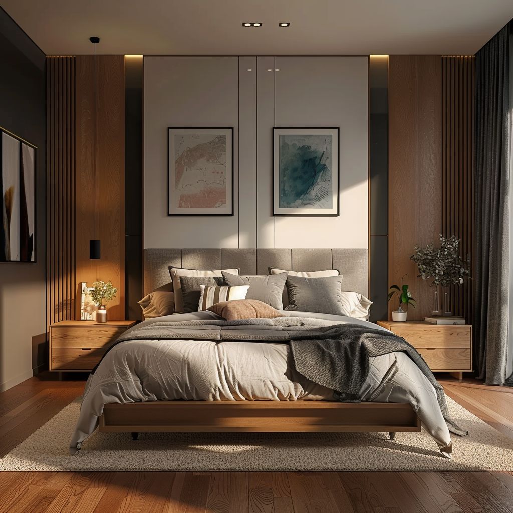 Modern Chic Bedroom Design with Artistic Touch