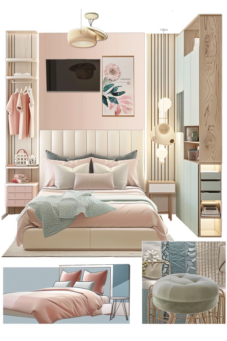 Contemporary Bedroom Design with Soft Pastel Hues