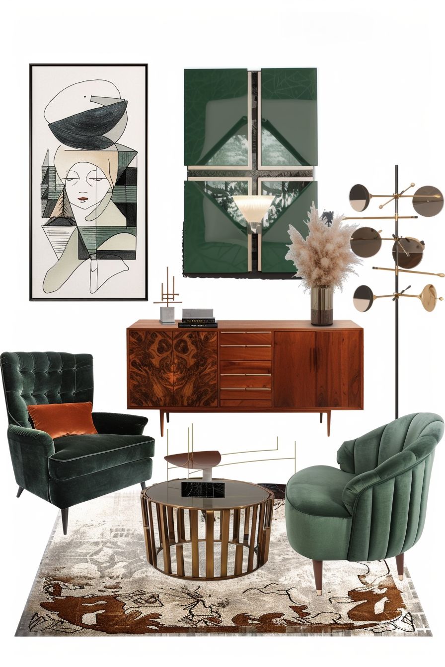 Art Deco Living Room: A Symphony of Luxury & Elegance