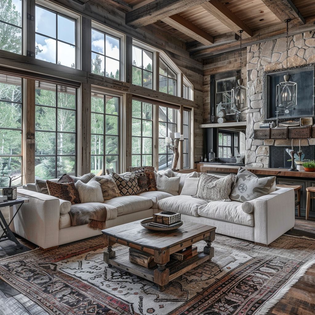 Cozy Rustic Living Room with Artistic Flair