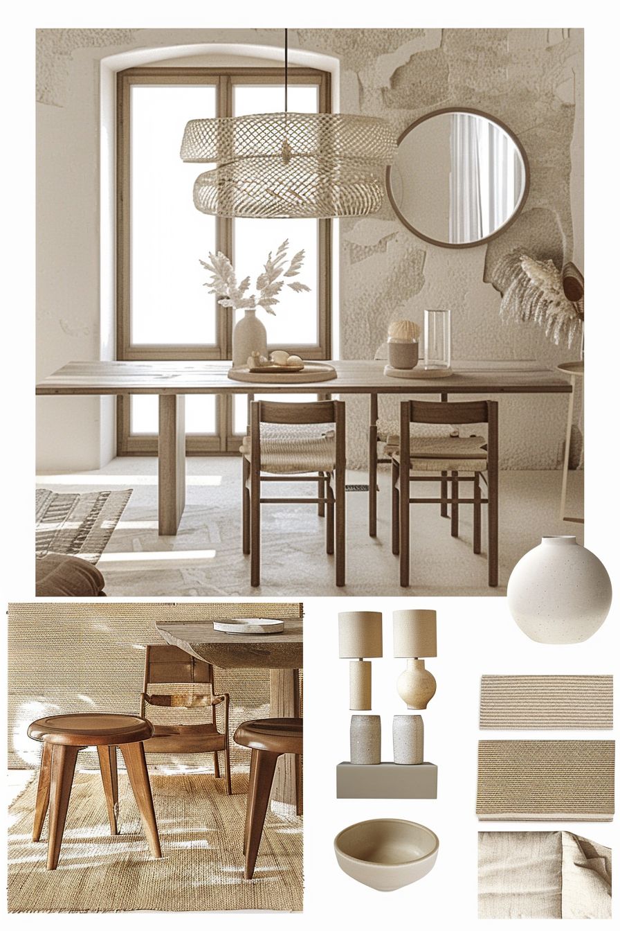 Scandinavian Dining Room: Tan, Beige, and Ivory Elegance