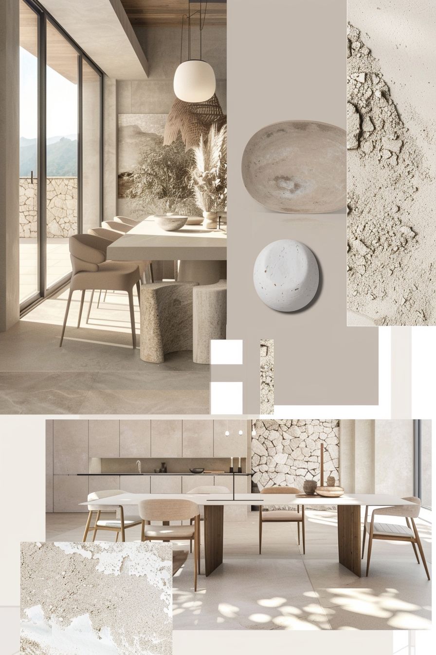 Modern Dining Room Elegance: White, Beige & Light Brown Harmony