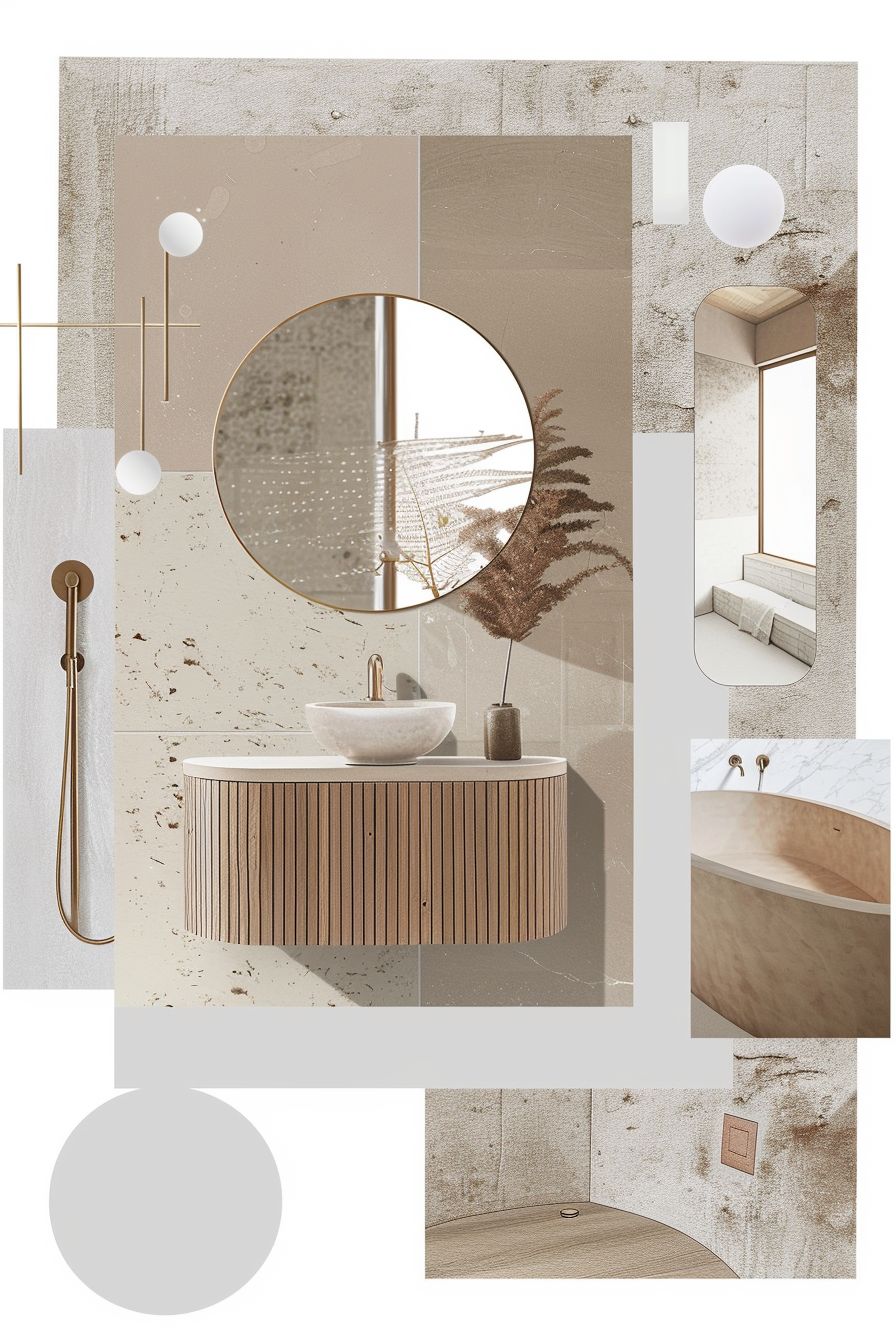 Minimalist Bathroom Design with Tan and Beige Tones