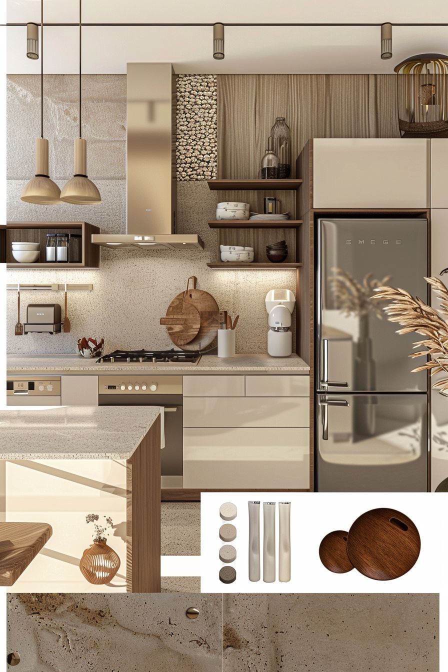 Transitional Kitchen Design: Warm White & Beige Harmony