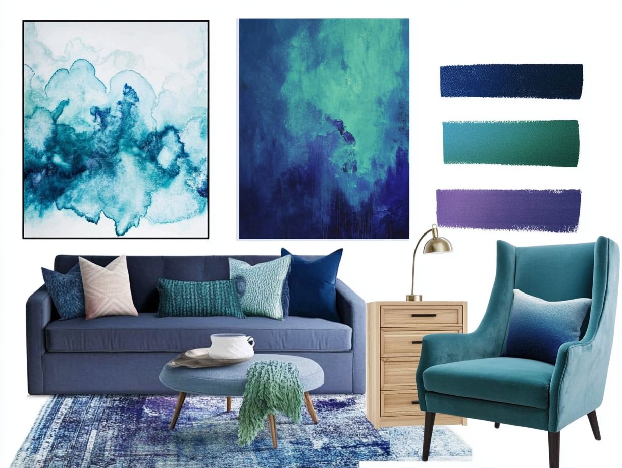 Dreamy Bohemian Bedroom: A Symphony in Blue, Green, and Purple