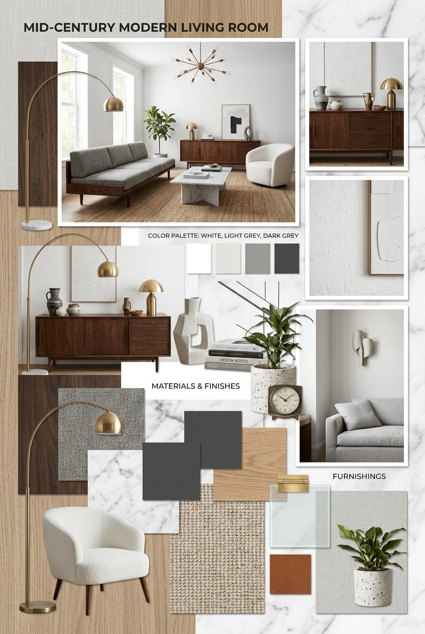 Elevate Your Living Room with Mid-Century Modern Elegance