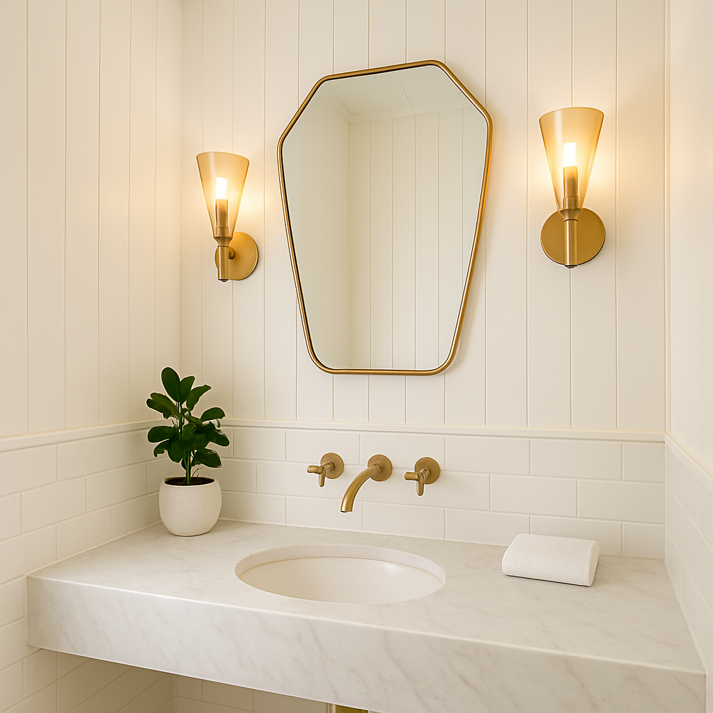 Elegant Minimalist Bathroom Design with Mid-Century Charm