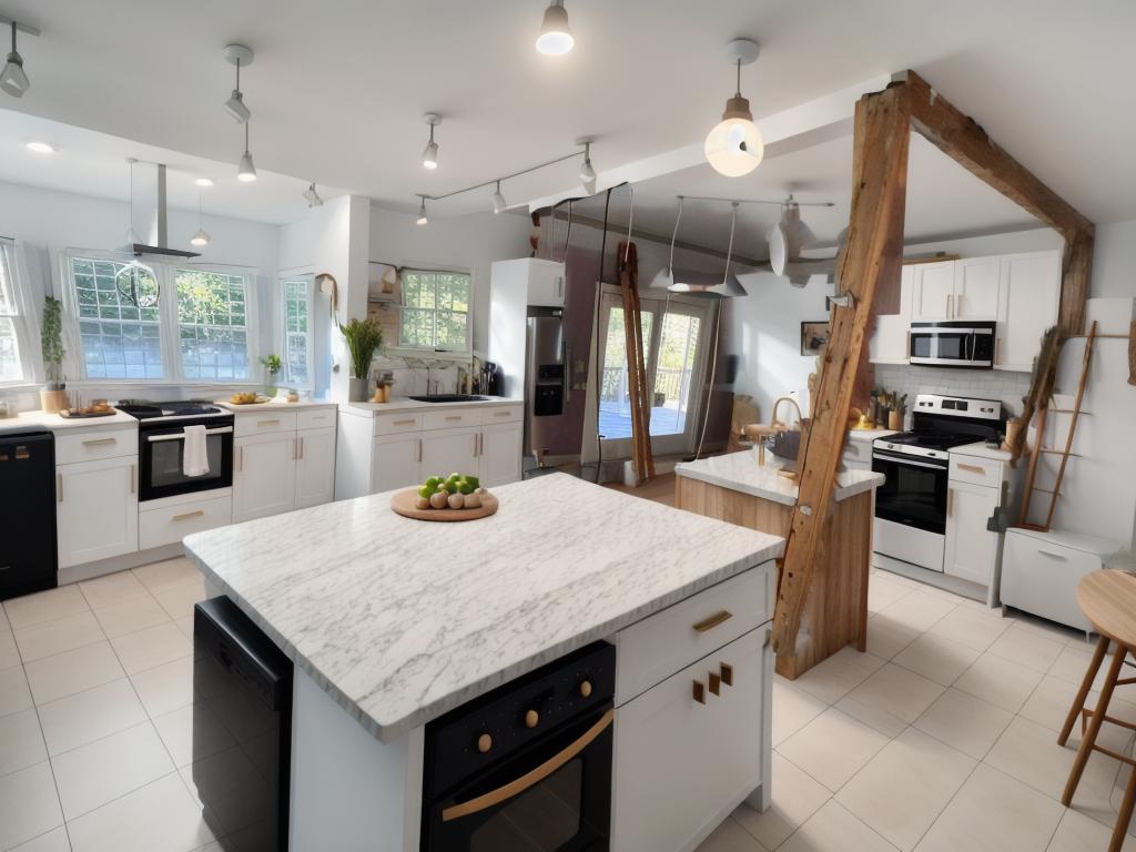Chic Modern Kitchen with Sleek Grey and White Palette