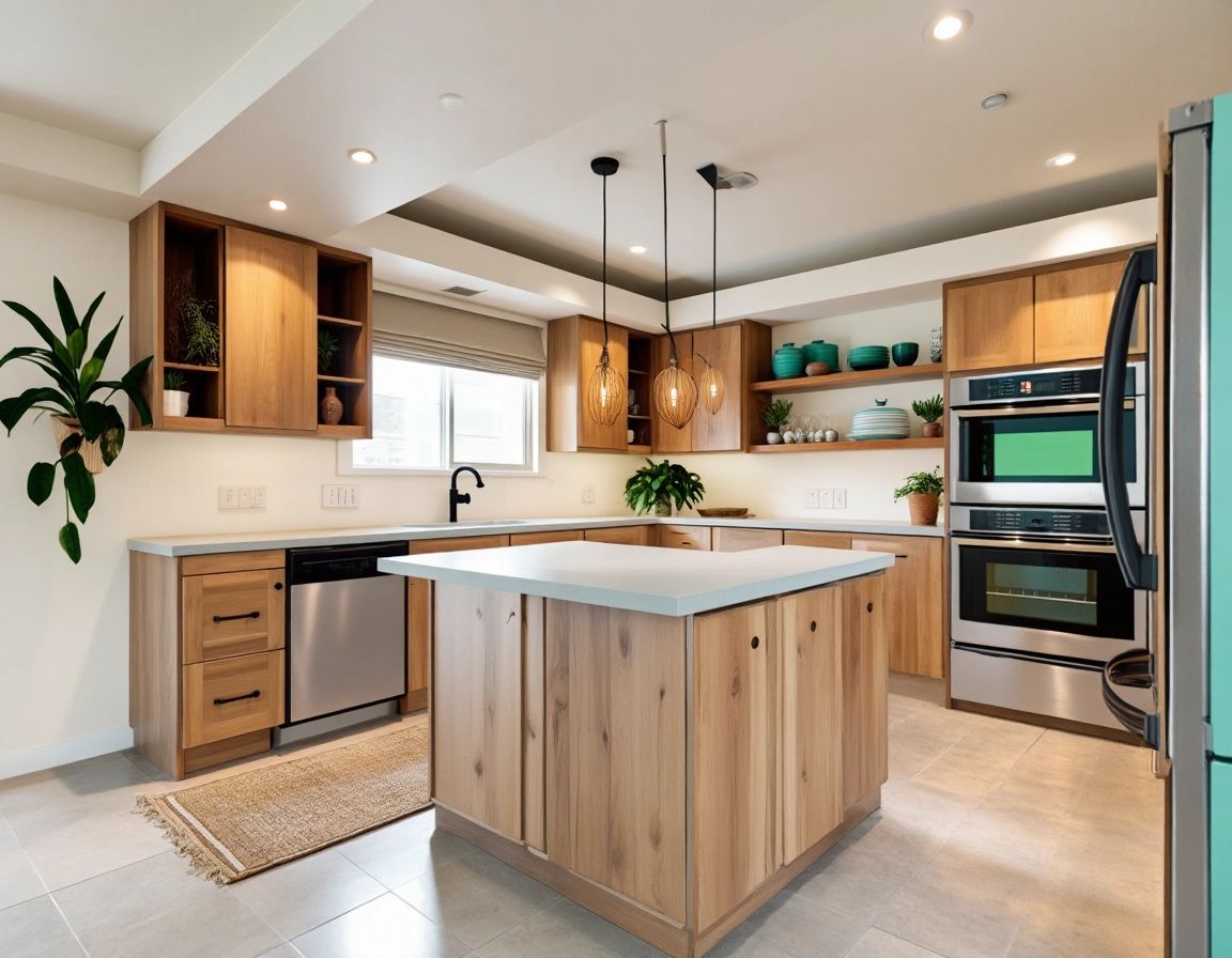 Tropical Kitchen Oasis with Teal & Cream Accents