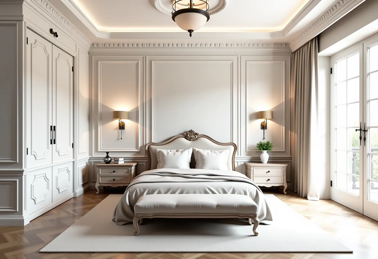 Elegant Minimalist Bedroom with Haussmannien Charm