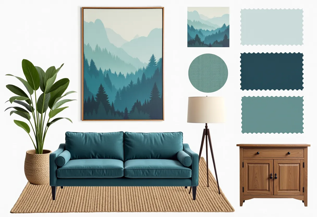 Coastal Living Room Serenity: Artwork & Furniture Harmony