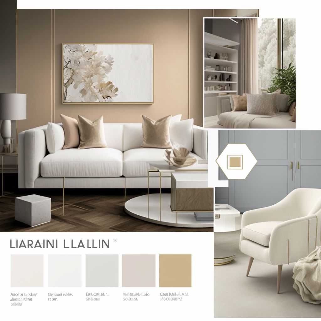 Modern Living Room Elegance: White, Beige & Light Brown