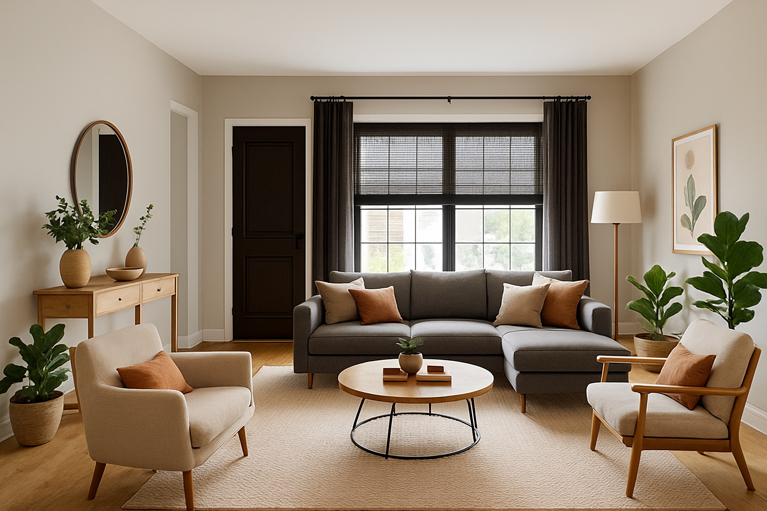Scandinavian Living Room: Airy Elegance with Earthy Tones
