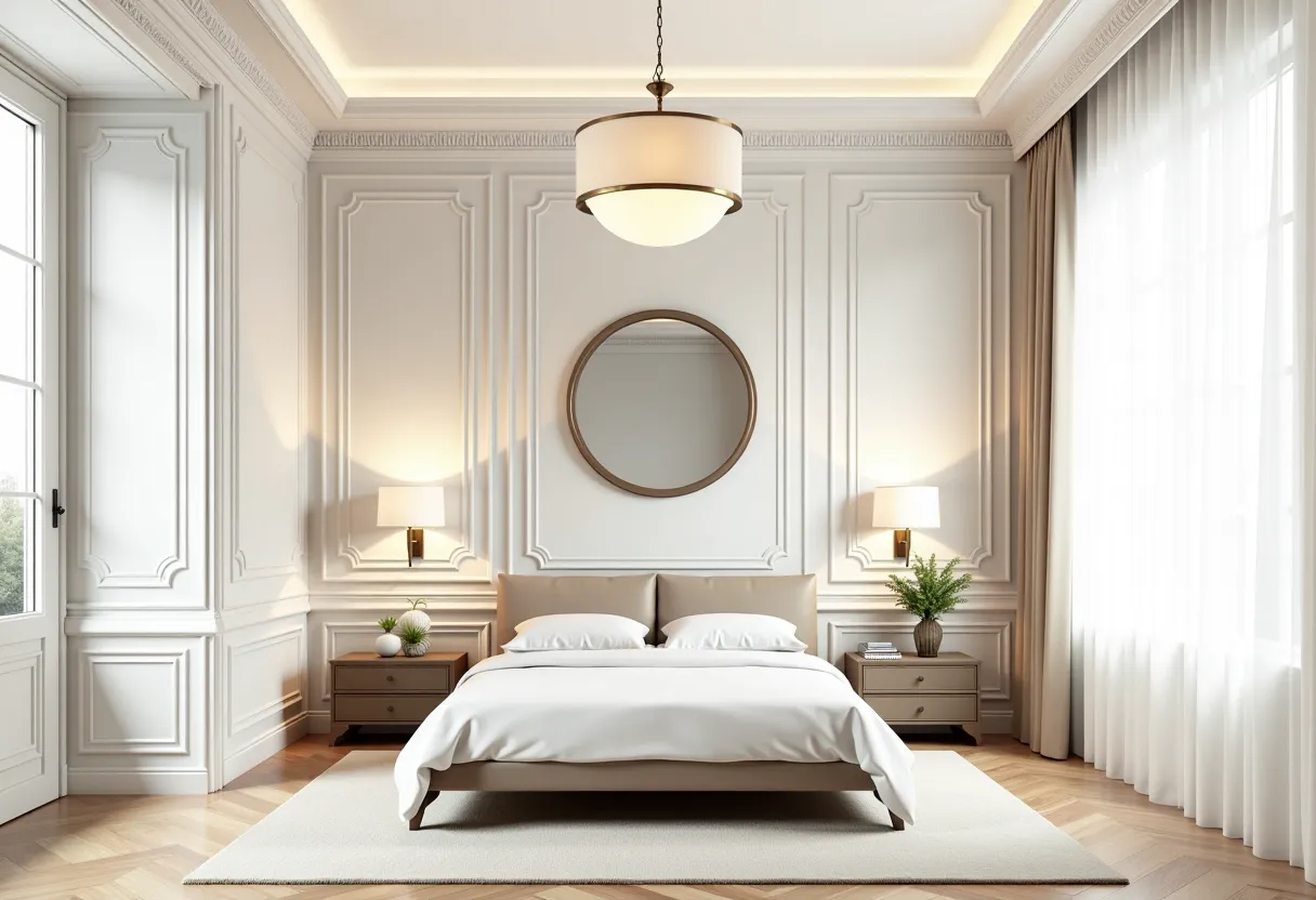 Minimalist Bedroom: Parisian Elegance in Beige & White