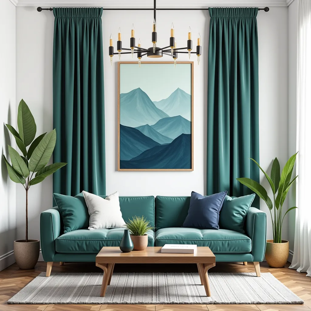 Victorian Elegance: Blue, Green & Purple Living Room