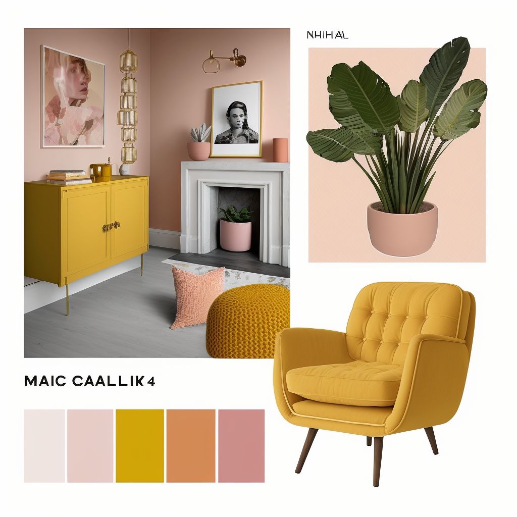 Contemporary Living Room: Yellow, Orange & Pink Bliss