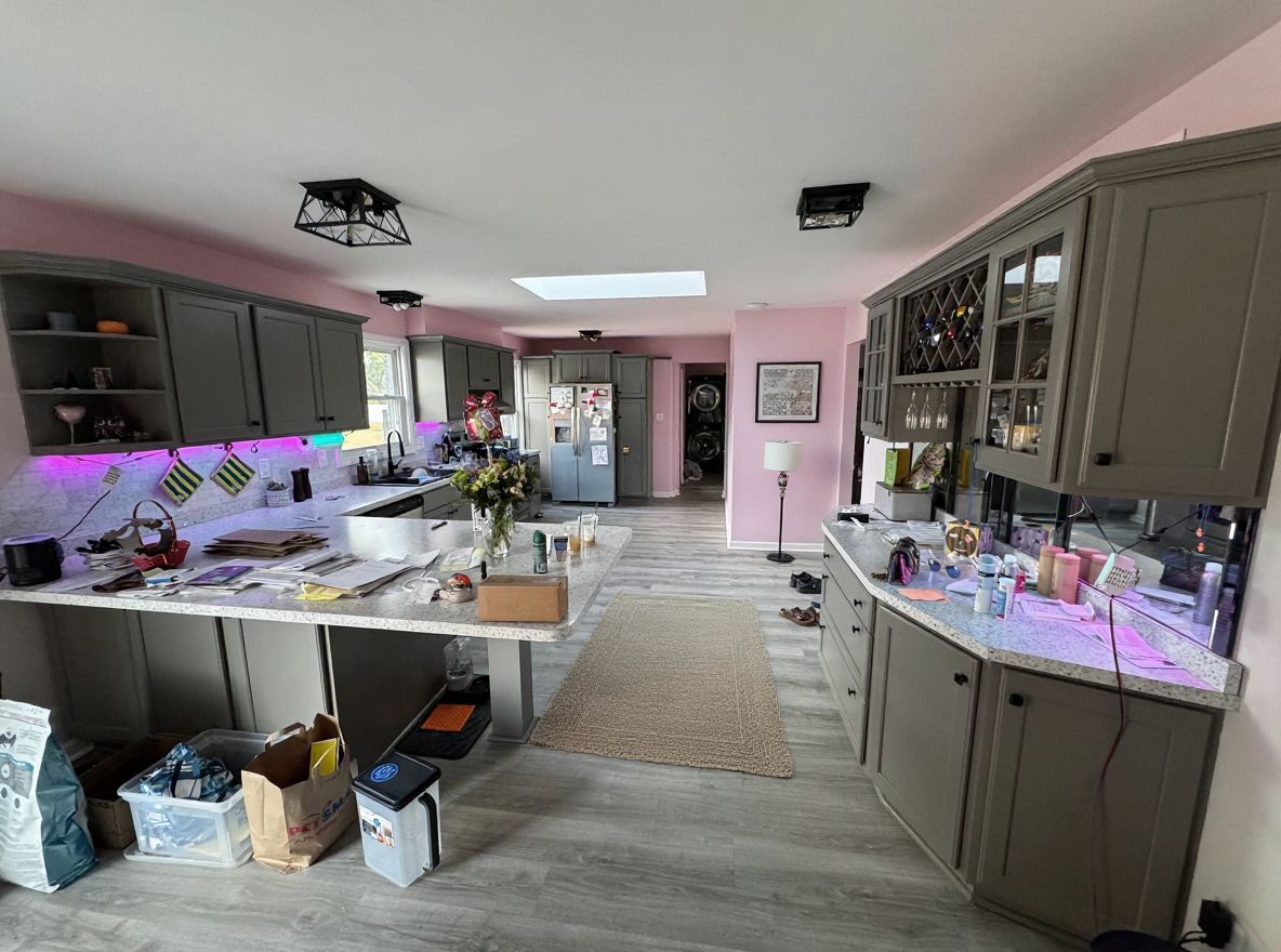 Modern Kitchen with Powder Blue & Soft Pink Accents