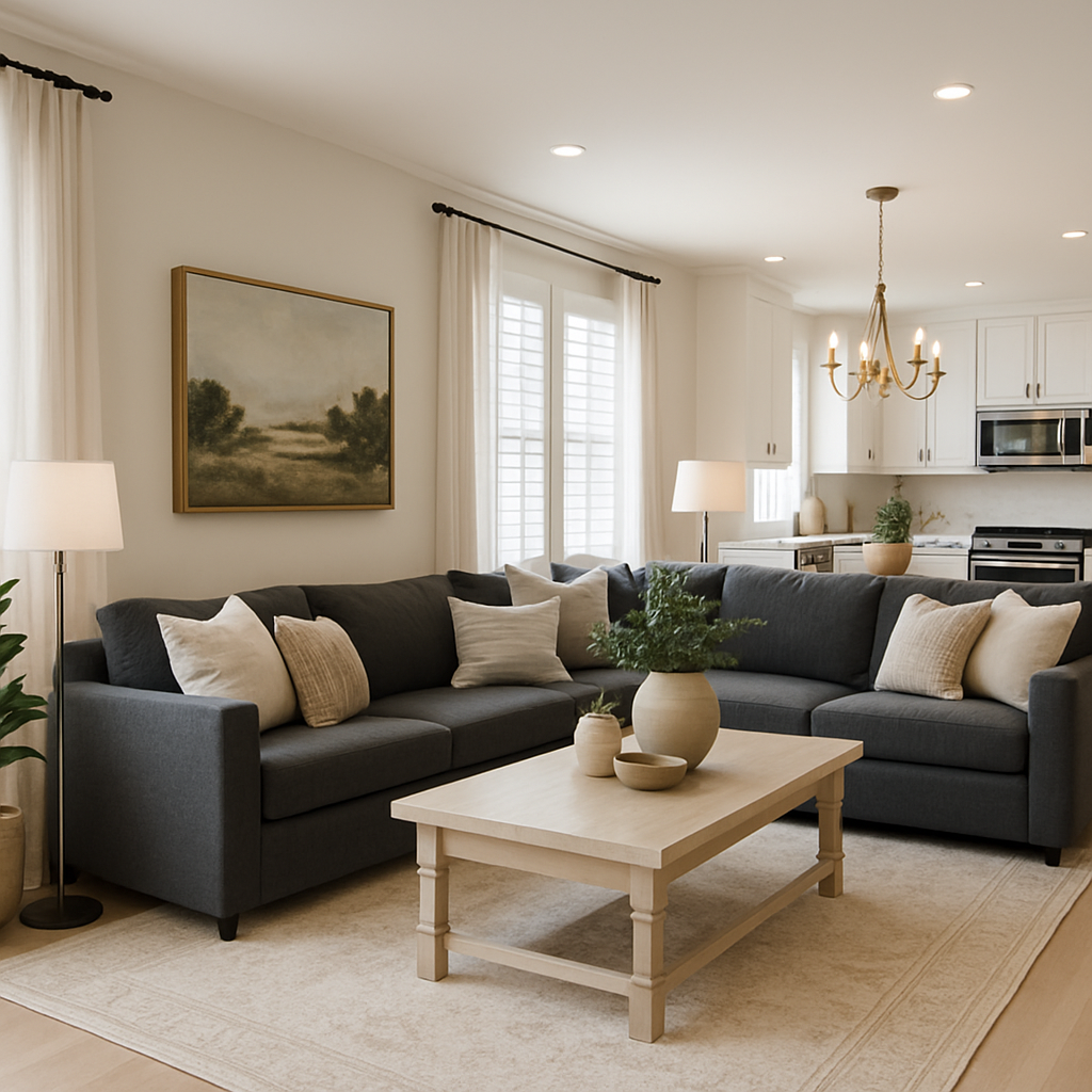 Bohemian Living Room with Modern Open Layout